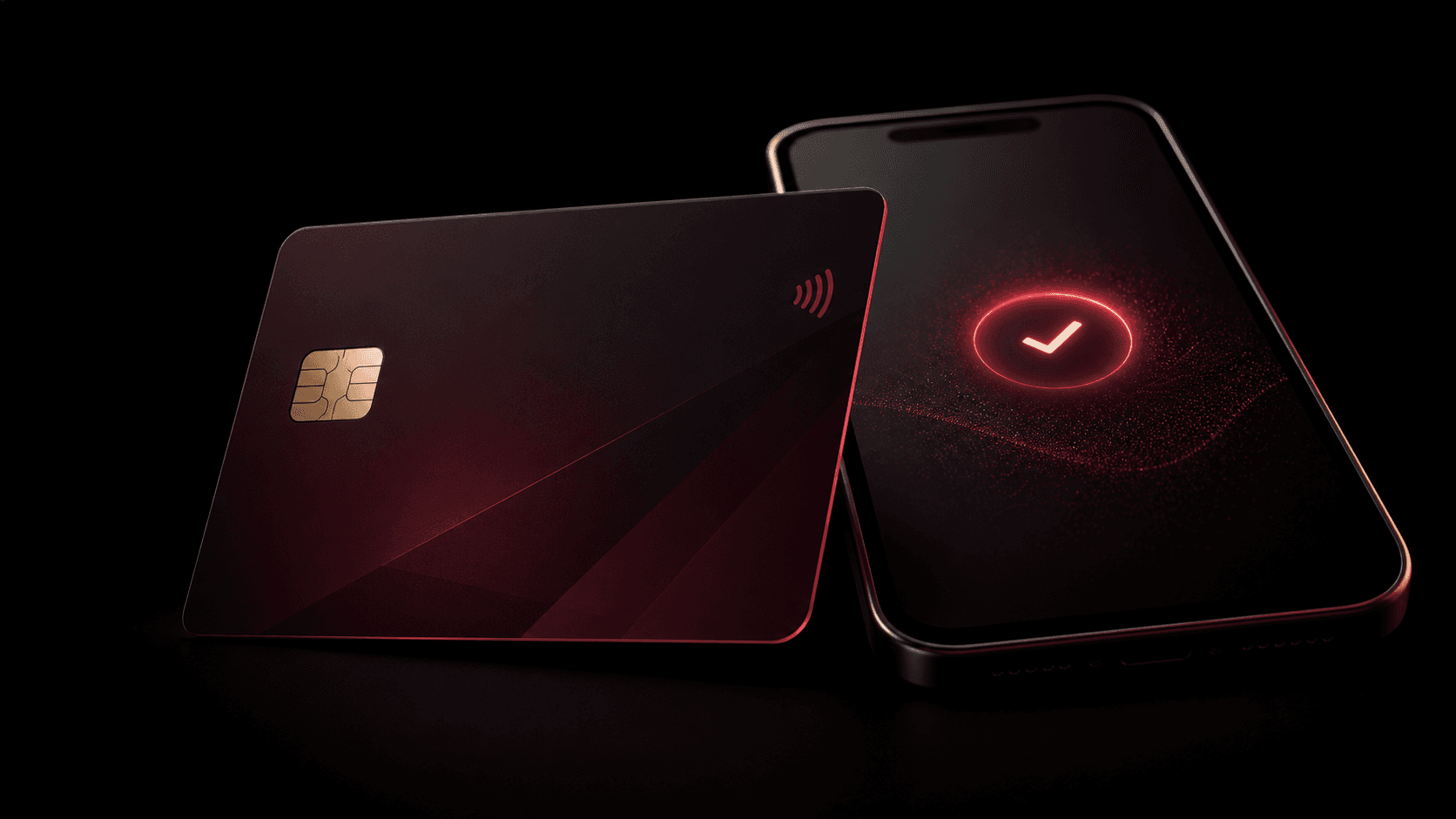 Carte bancaire et téléphone confirmant un paiement sécurisé